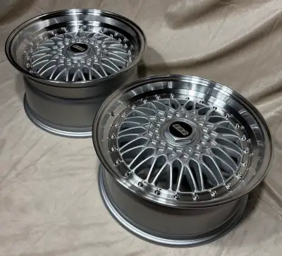 New in boxes STAGGERED SETUP BBS RS REPS F:17x7.5 +25 R: 17x8.5 +30 4x100/114.3 CB:73.1 Call or txt...