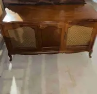 Antique wood record player table
