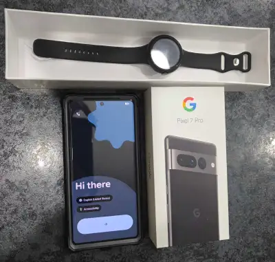 Google Pixel 7 Pro and pixel watch 2, View more