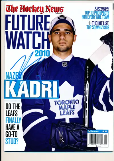 This is an original rare signed The Hockey News Future Watch magazine featuring Nazem Kadri from the...