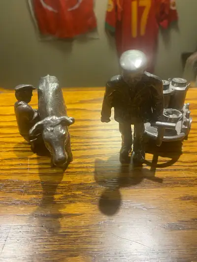 Vintage heavy Pewter Figures (2 Total) 3.5”, View more