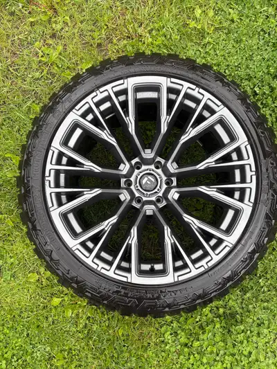 Fuel Rebar 6 D848 Matte Gunmetal 22x12 -44 6x139.7 Fury Off Road Country Hunter RT 12 ply tires LT 3...