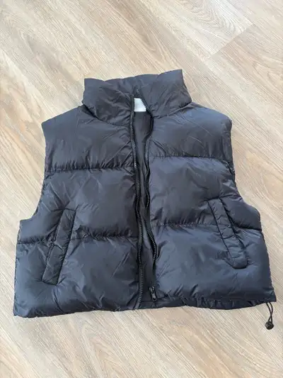 Black Cropped Vest - Size Small. Never Worn. Cash Only