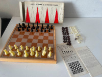 CHESS, SET, GAME MAGNETIC, BACKGAMMON, COMPLETE, 11 X 11 INCH