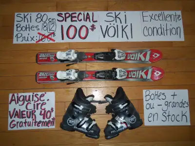 Ensembles kit de ski alpin 80 90 92 93 cm