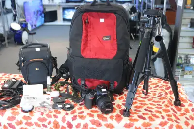 DSRL Nikon D5600 Kit W/ Carry Bag, Backpack, Tripod (#39581-2), View more