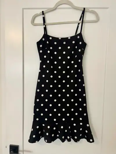 Black and white polka dot dress, View more
