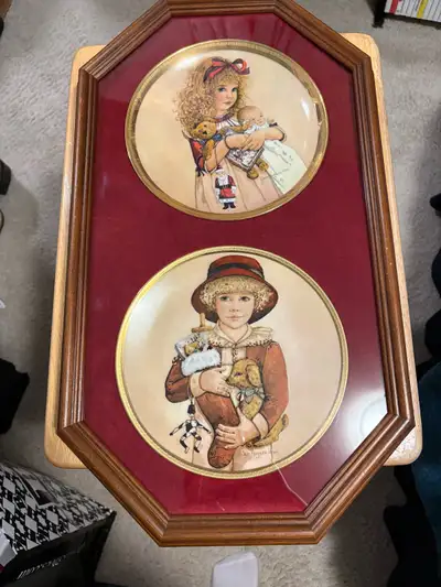 Collectable Porcelain Doll Plates Top- “Carol” Old Fashioned Christmas Series 1983 Bottom- “Chris” O...