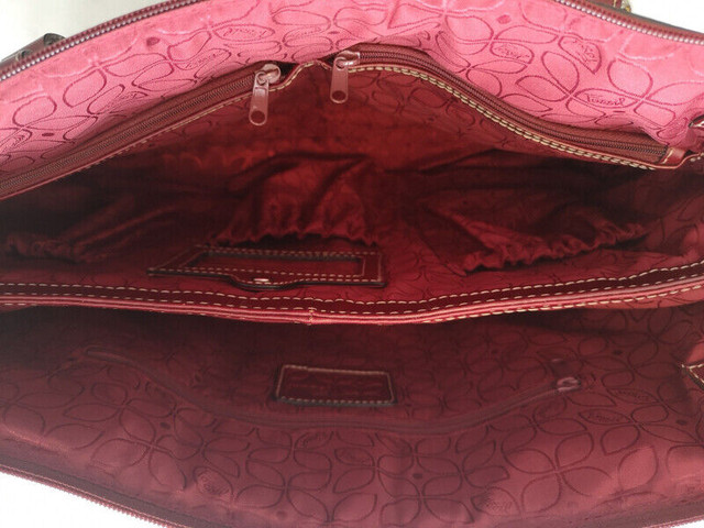 Red leather Fossil handbag- like new! in Women's - Bags & Wallets in Edmonton - Image 3