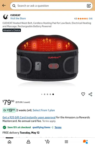 HEATED BELT WITH MASSAGER BRAND NEW RETAILS $90 WITH TAXES, View more