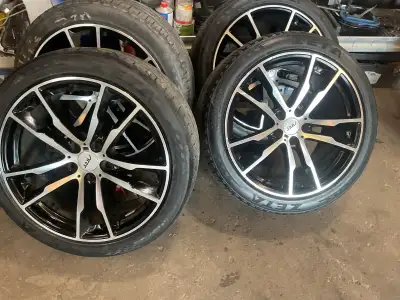 I am selling a set of 20-inch ART rims with a universal bolt pattern, accompanied by a free set of t...