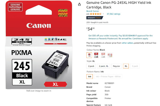 Canon PIXMA TS3320+ Additional Ink in General Electronics in Delta/Surrey/Langley - Image 3