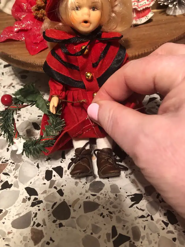 Christmas Themed Petite Porcelain Doll - Corrine62863282884609122