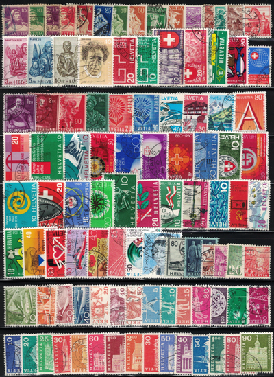 Switzerland Stamps, 100 Different