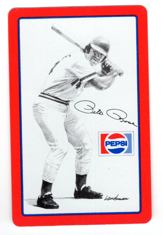 1977 PETE ROSE PEPSI-COLA PLAYING CARD MINT RED REALLY HARD FINE dans Art et objets de collection  à Thetford Mines