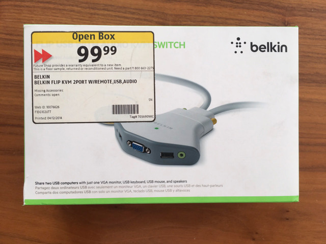 Belkin KVM switch in Cables & Connectors in Mississauga / Peel Region