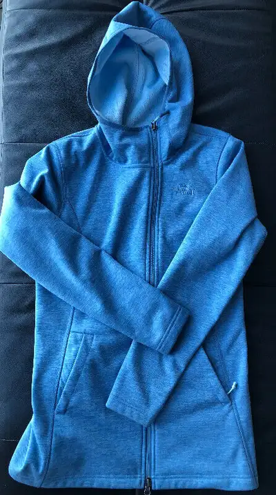 LIKE NEW NORTH FACE 3/4 LONG JACKET HOODIE FLEECE SMALL WOMEN, View more