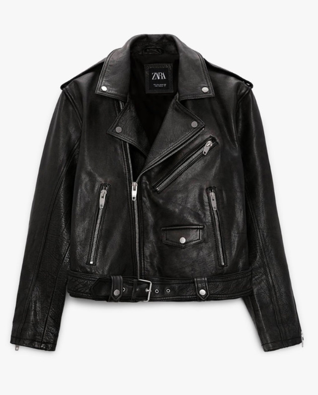 Zara coat manteau cuir real leather biker jacket veste men homme | Hommes |  Ville de Montréal | Kijiji