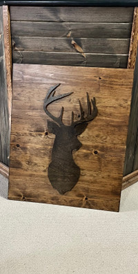 Wood deer buck silhouette  