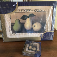 NEW in Package Pimpernel Pears Placemats & Pimpernel Coasters