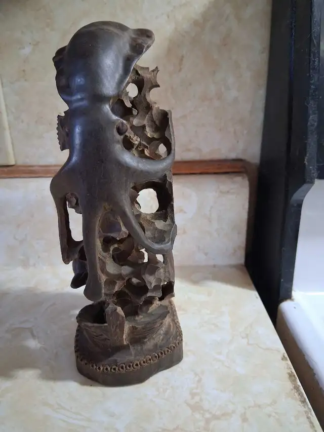 Cuban Guayacan Wood Sculpture of Ocean Life Totem  in Arts & Collectibles in Edmundston - Image 4