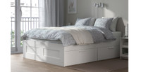 BRIMNES IKEA double bed frame - white