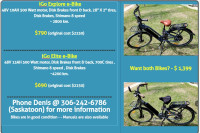 Two 500 Watt Electric bikes for Sale (Saskatoon)