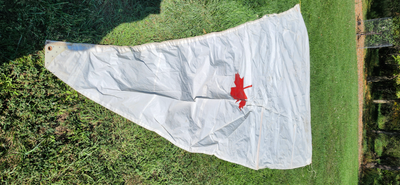 I have for sale: a 16ft. x 10ft. ship's sail along with 20 foot mast and rigging. The sail is adorne...