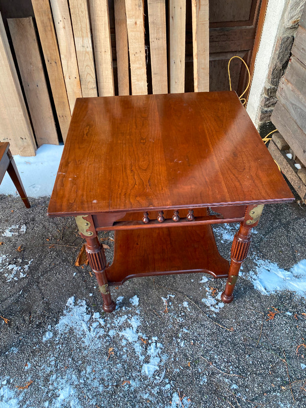 Antique cherry wood table. Beautiful finish with brass in Coffee Tables in City of Toronto