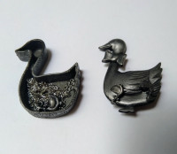 Pewter Goose Pin Neck Ear Jewellery Box