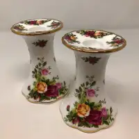 Royal Albert Old Country Roses Candlestick Pair