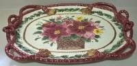 Fitz and Floyd Father Large Christmas Poinsettia Platter