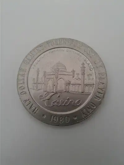 1980-Half Dollar Gaming Token at El Casino, Grand Bahama, View more