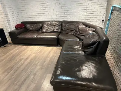 Leather sectional couch, View more