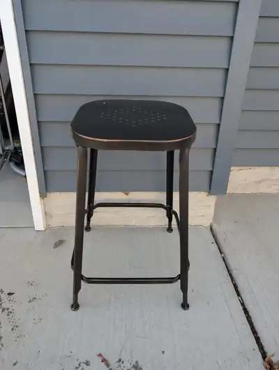 Two Metal Stools - 13 by 24 Inches Tall, View more