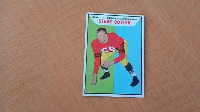 Carte Football LCF 5 Topps 1965 Steve Cotter Lions C.B.  (4212)