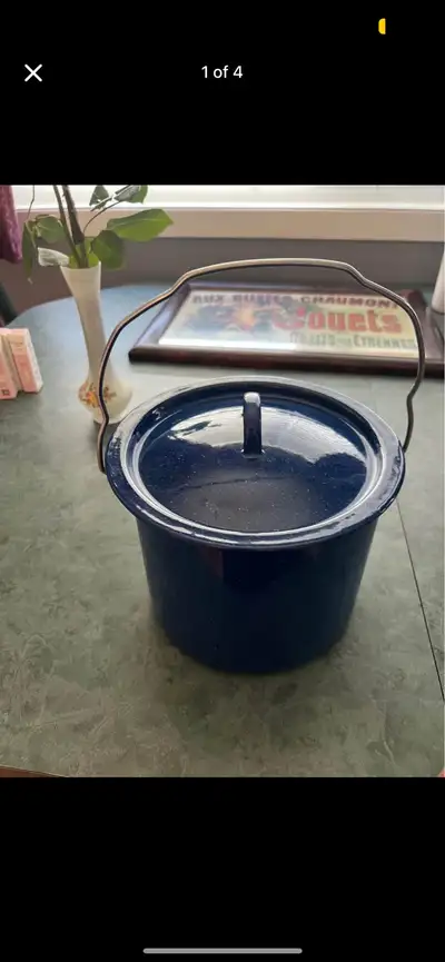 6” tall and 7 1/2 “ wide. Perfect condition camping pot. CASH ONLY Pick up or drop off within Lethbr...