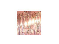 Vintage GLASS Look ceiling Pendant Lighting GOLD TONED 9.50" H