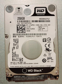 WD Black WD2500LPLX 250GB 2.5" HDD 7200 RPM Laptop Desktop SATA