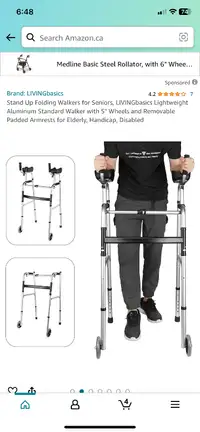 Living Basics- foldable walker for seniors new unused!