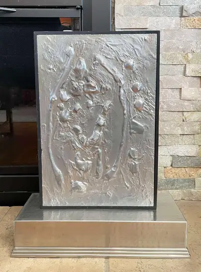 Abstract Silver Metal Relief  Art Sculpture, View more