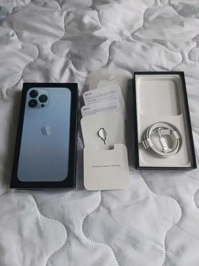 iPhone 13 Pro box with everything except phone, View more