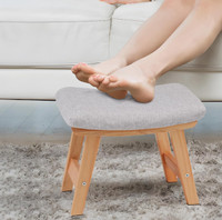 Foot Stool Small,Wood Foot Stool Has Four Non-Slip Spacers