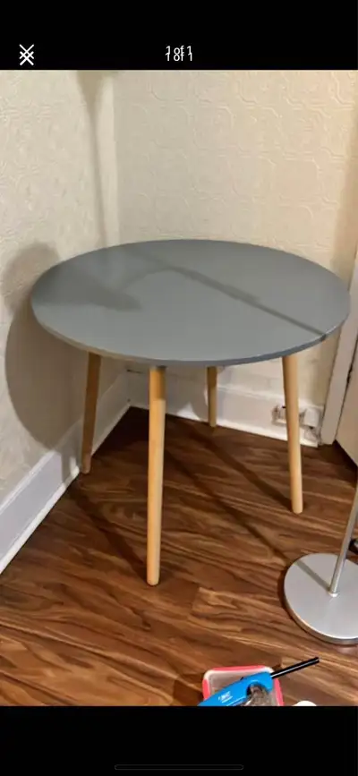 The legs of the table are wobbling. Minor scratches.but you can you use it. Price can be negotiable....