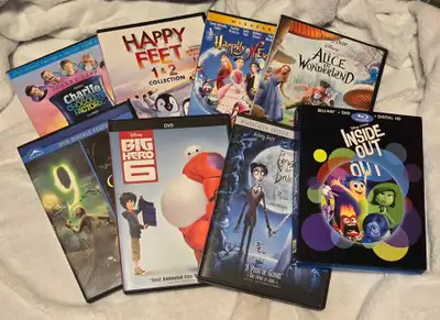 Collection of family friendly movies prefect for movie night. $10 for all, or 2 each. Comes from a s...