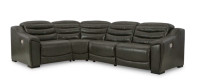 Ashley Genuine Leather Power Recliner Sectional Part #: U63405S6