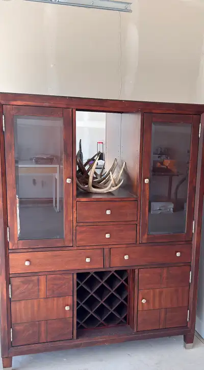 Solid Wood Vintage Bar & Display Cabinet, View more