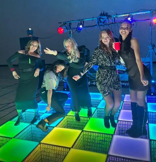 Top Dance 3-D LED Light Up Mirror Dance Floor Service
