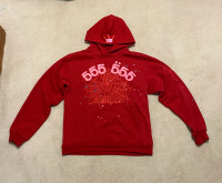 SP5DER WORLDWIDE RED 555 HOODIE