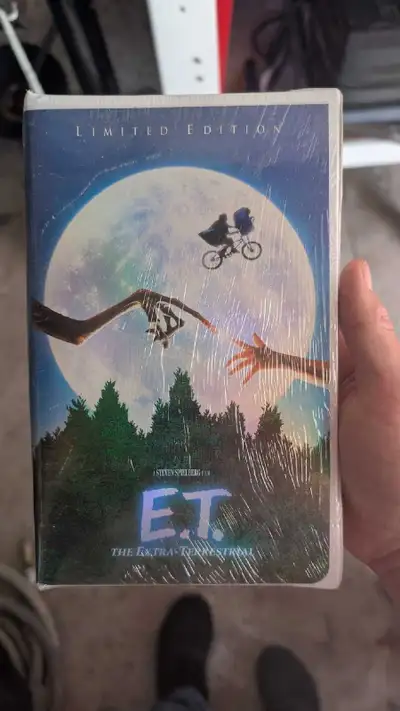 E.T. The Extra-Terrestrial on VHS tape. A Limited Edition. Wrapped in plastic. A perfect item to wat...